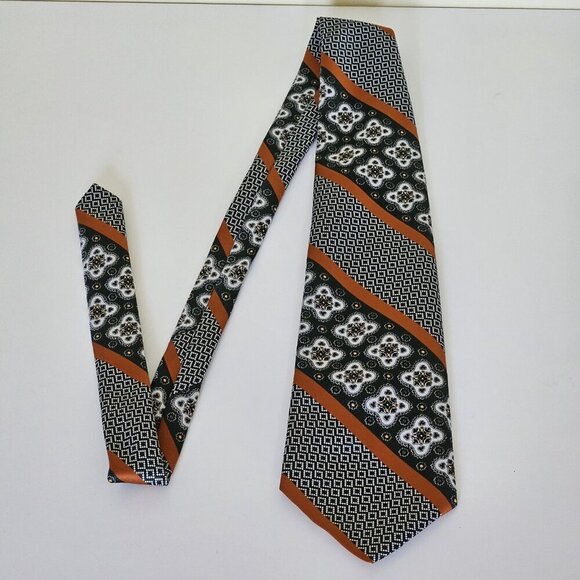 Pierre Cardin Creation Paris Tie Silk Multicolor W4.5 L55" Boho Geo Floral Vtg - Picture 3 of 13